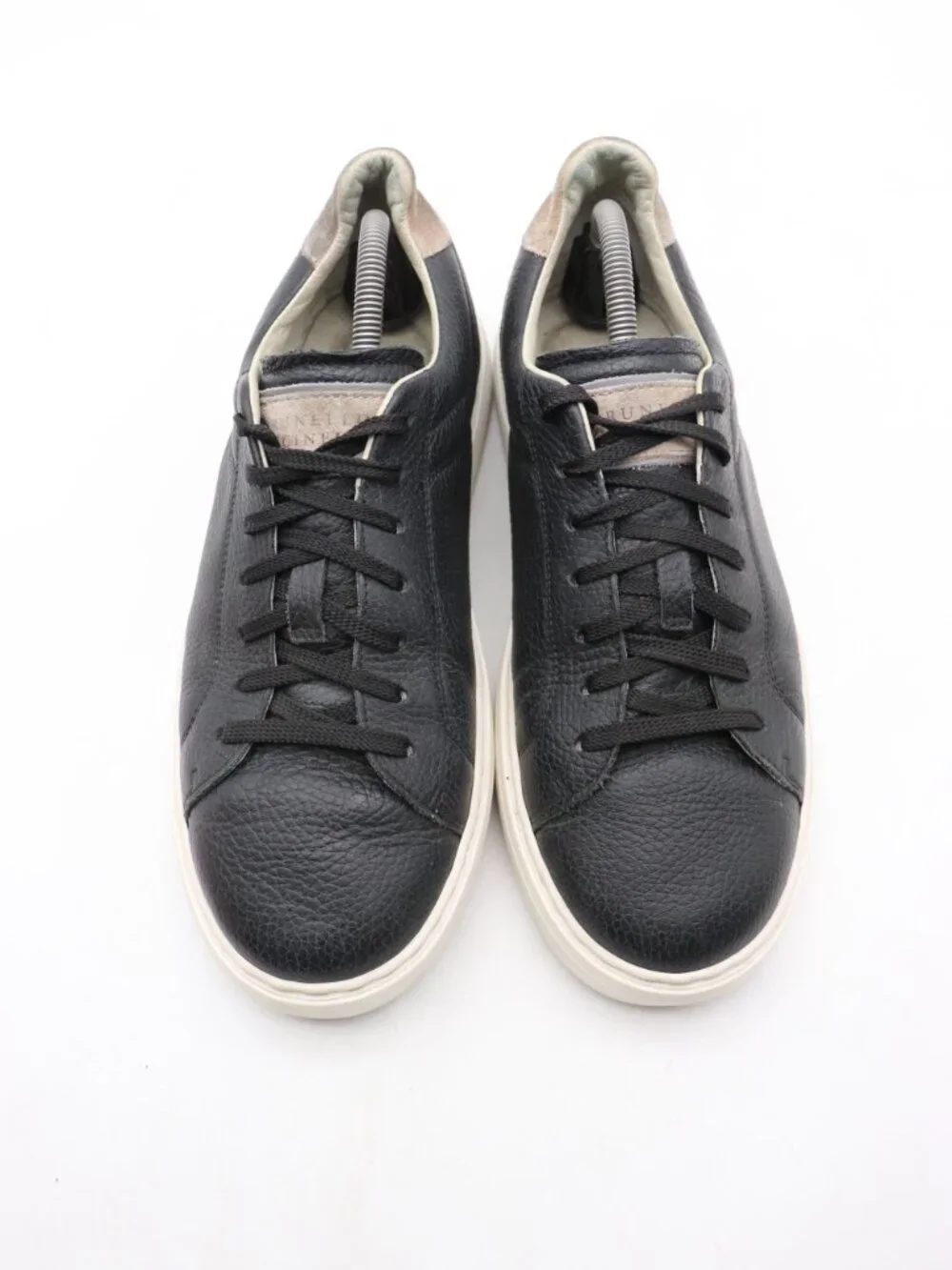 Brunello Cucinelli Grained Sneakers Men's Size EU 41 Black Leather Lace Up Shoes